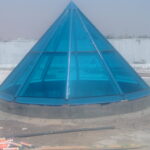 Conical structural skylights with glass and polycarbonate sheets