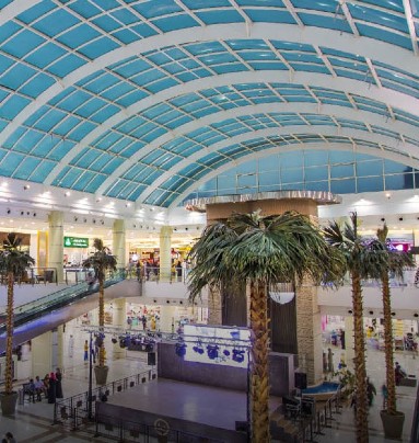 barrel vaults with steel tubes and covered truss skylights for Bawadi Mall & Retractable Skylights feature and how it works
